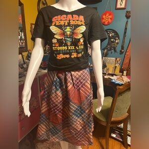 Beautiful Autumn Color Plaid Skirt